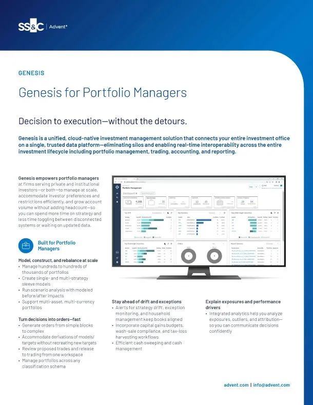 poster image for <p>Genesis for Portfolio Managers</p>
