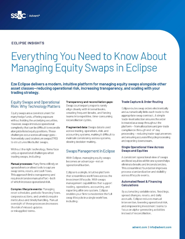 poster image for Everything You Need to Know About Managing Equity Swaps in Eclipse